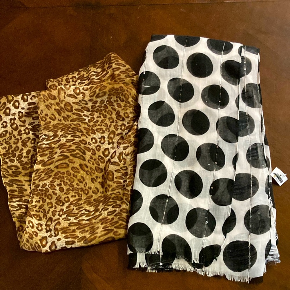 Two decorative scarfs as accessories